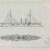 USS Marblehead Ship Blueprint 1892 - Ship Blueprint, Sail Ship Drawing, Boat Blueprint, Old Ship Blueprint, Sail Ship Poster, Navy Blueprint