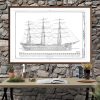 1886 Sail Ship Balclutha Blueprint - Ship Blueprint, Ship Drawing, Boat Blueprint, Old Ship Blueprint, Sail Ship Poster, Coast Guard Cutter