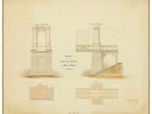 Three Sisters Suspension Bridge Detail Drawing – Poster, Drawing, Bridge Drawing, Bridge Blueprint, Engineer Gift, Potomac River Bridge