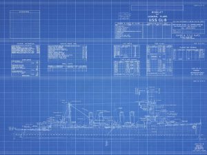 USS Detroit (CL-8) Blueprint Drawing - Navy Ship Blueprint, Battleship Blueprint, Old Ship Blueprint, Navy Ship Poster, Warship Blueprint
