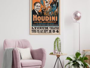 Houdini Spirits Magical Revue Show Poster - Magic Poster, Magician Art, Illusionist Poster, Magic Show Poster, Illusion, Vaudeville Poster