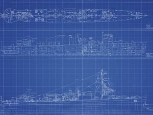 USS Greene Blueprint Drawing - Navy Ship Blueprint, Battleship Blueprint, Old Ship Blueprint, Navy Ship Poster, Warship Blueprint