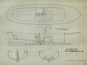 USS Lancaster Civil War Ship Blueprint - Navy Ship Blueprint, Battleship Blueprint, Civil War Steamer, Navy Ship Poster, Warship Blueprint