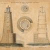 Whaleback Lighthouse Elevation Drawing Design - New Hampshire Lighthouse, Lighthouse Print, Maritime Poster, Beach House Decor, Portsmouth