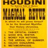 Houdini Magical Revue Show 1914 Poster - Magic Poster, Magician Art, Illusionist Poster, Magic Show Poster, Illusion, Vaudeville Poster