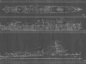 USS George E. Badger Blueprint Drawing - Navy Ship Blueprint, Battleship Blueprint, Old Ship Blueprint, Navy Ship Poster, Warship Blueprint