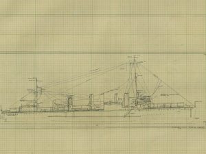 USS Goff Blueprint Drawing - Navy Ship Blueprint, Battleship Blueprint, Old Ship Blueprint, Navy Ship Poster, Warship Blueprint