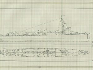 USS Kane Blueprint Drawing - DD235 Navy Ship Blueprint, Battleship Blueprint, Old Ship Blueprint, Navy Ship Poster, Warship Blueprint