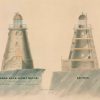 Saddle Back Lighthouse Drawing Blueprint - Maine Lighthouse, Lighthouse Print, Maritime Poster Décor, Lighthouse Poster, Saddleback Ledge