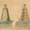 Saddle Back Lighthouse Drawing Blueprint - Maine Lighthouse, Lighthouse Print, Maritime Poster Décor, Lighthouse Poster, Saddleback Ledge