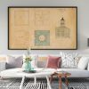Prudence Island Light Lighthouse Drawing Blueprint - Rhode Island Lighthouse, Lighthouse Print, Maritime Poster Décor, Lighthouse Poster