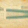 Cat Island Lighthouse Keepers Dwelling Blueprint - Mississippi Lighthouse, Lighthouse Print Poster, Beach House Décor, Nautical Poster Print