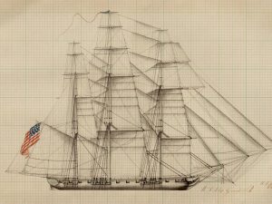 USS General Pike Drawing Blueprint - Ship Blueprint, Ship Drawing, Battleship Blueprint, Old Ship Blueprint Poster, Warship Blueprint