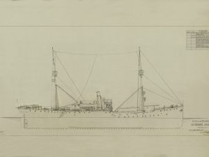 USS Leonidas Outboard Profile Blueprint - Navy Ship Blueprint, Old Battleship Blueprint, Navy Ship Poster, Destroyer Warship Blueprint