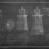 Portland Breakwater Lighthouse Blueprint - Maine Lighthouse, Lighthouse Print, Bug Light Poster, Beach House Décor, Nautical Poster Print,