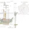 Baltimore Lighthouse Section Elevation Blueprint - Maryland Lighthouse, Lighthouse Poster Print, Beach House Décor, Nautical Décor Print