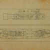 USS Monocacy Decks Blueprint Drawing - Navy Ship Blueprint, Old Battleship Blueprint, Navy Ship Poster, Warship Blueprint, Gunship Poster
