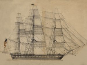 USS Constitution Frigate Drawing - Ship Blueprint, Ship Drawing, US Frigate Blueprint, Old Ship Blueprint Poster, Warship Blueprint