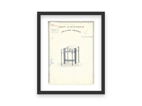 Baby Cradle Patent Print 1851 - Vintage Nursery Decor, Antique Baby Furniture, Historical Childcare Patent, Parent Gift, Baby Shower Gift