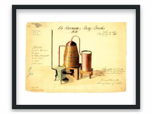 Distilling Still Patent Print 1838 – Vintage Distillation Equipment Art, Antique Still Decor, Distillery History Poster, Home Bar Wall Art