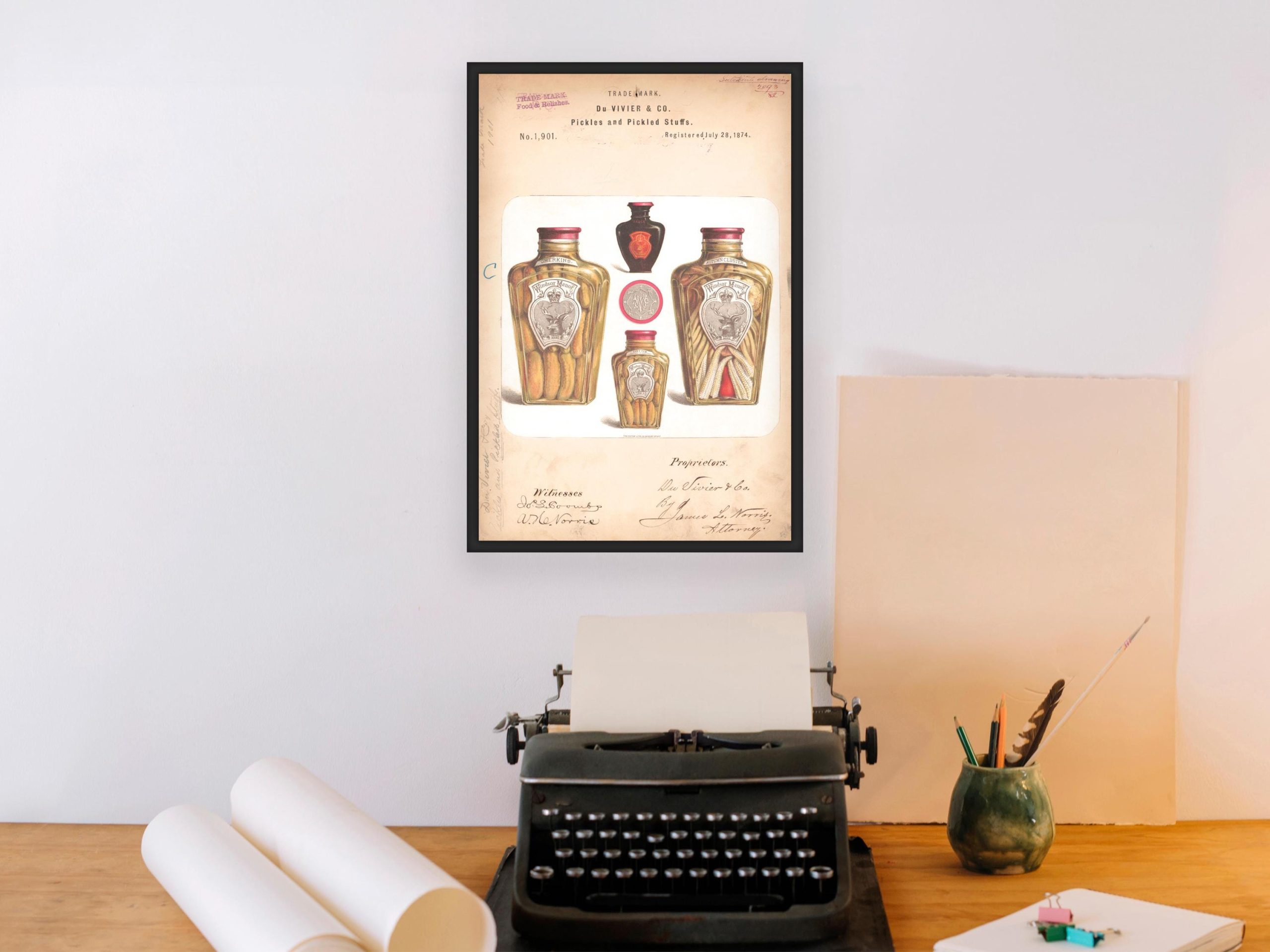 Pickles and Pickled Stuffs 1874 Poster - Vintage Food Branding, Classic Pickle Jar Label Art, Retro Culinary Collectible Print
