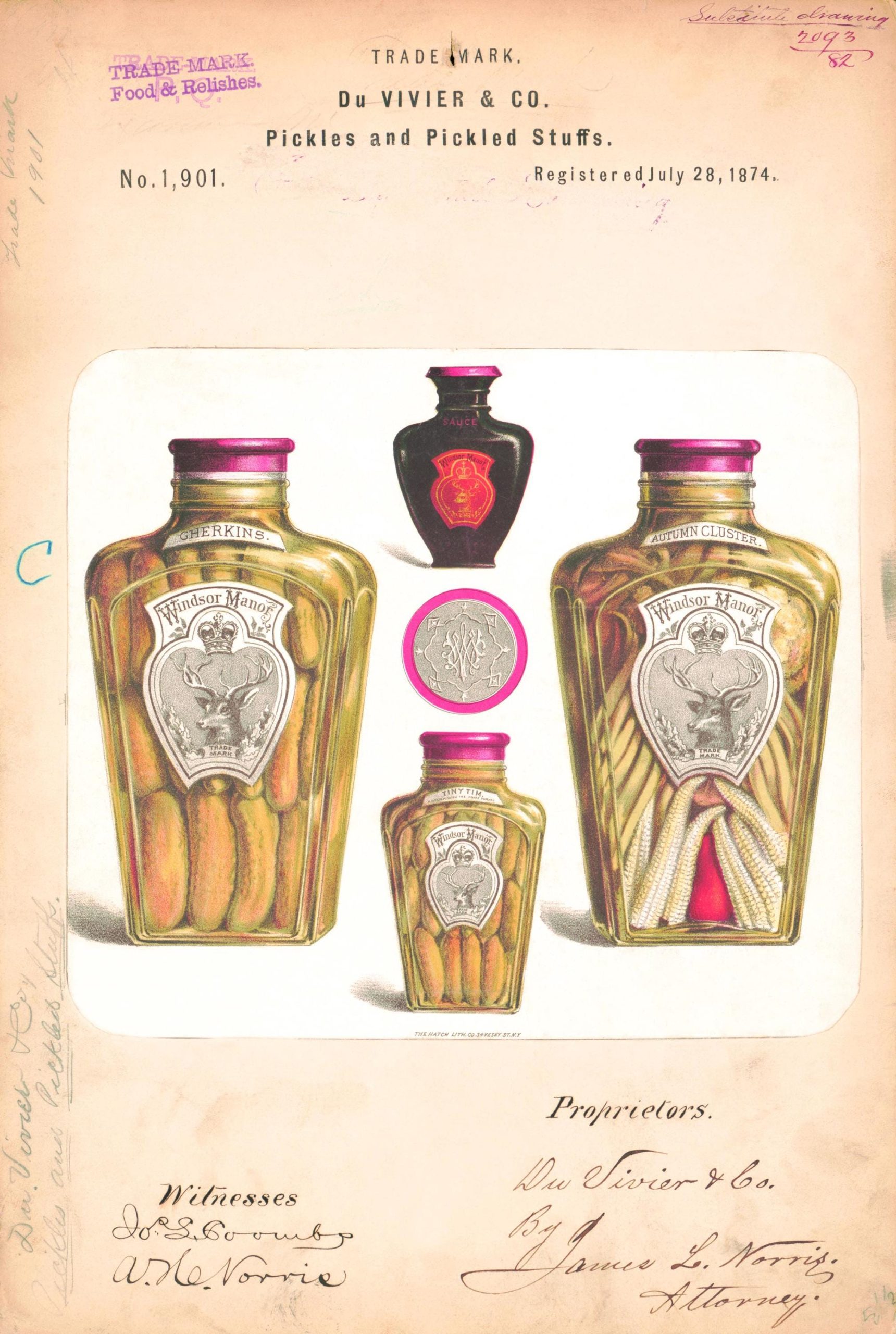 Pickles and Pickled Stuffs 1874 Poster - Vintage Food Branding, Classic Pickle Jar Label Art, Retro Culinary Collectible Print
