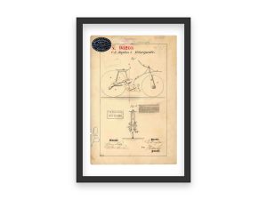 Bike Velocipede Patent Print 1869 – Vintage Bicycle Art, Antique Transportation Decor, Cycling Enthusiast Gift, Historical Wall Art