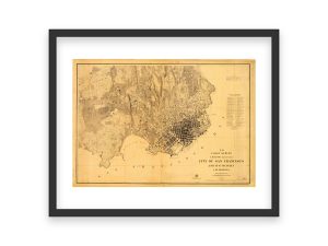 1857 San Francisco Map – Historic U.S. Coast Survey, Vintage California City Plan, Early Bay Area Map, Old San Francisco Layout Print