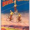 Cole Bros Circus Poster – Great Grimes High Wire Act, Vintage Circus Poster, Tightrope Walker Art, Circus Decor, Acrobatic Performance Print