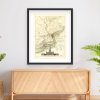 18th Century Philadelphia Map with Independence Hall Illustration - Early American City Planning and Colonial Era Landmarks