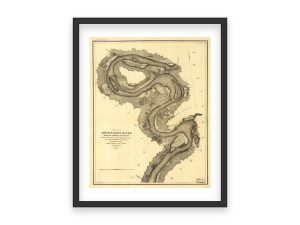 1864 Mississippi River Map – Civil War Era, Grand Gulf to Rodney, Detailed Survey by the U.S. Coast Survey for Military Operations