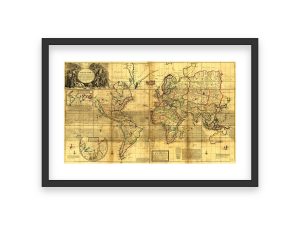 18th Century Map of the Whole World – Historic Global Map, Geographic Boundaries, Early Cartography, Old World and New World Exploration