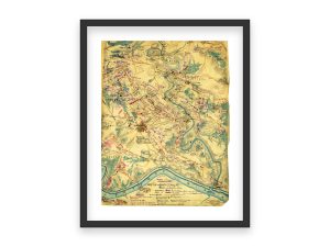 Detailed Battle of Antietam Map - Historic 1862 Civil War Battle Positions, Union and Confederate Forces, Topographical Overview