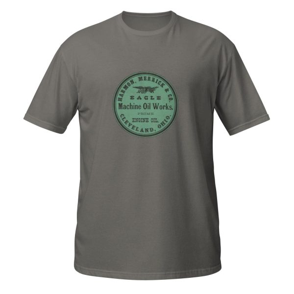 Harmon Merrick & Co. Eagle Machine Oil Works Vintage Logo T-Shirt – Classic Retro Design on 100% Cotton Unisex Tee, Great Industrial Gift