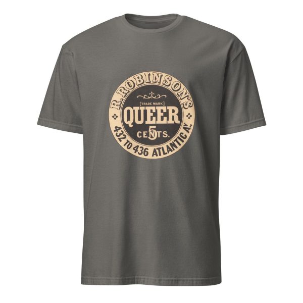 Robinson’s Soda Water T-Shirt – Vintage Queer 5 Cents Soda Logo Design, Cotton Unisex Tee, Retro Style for Beverage Enthusiasts
