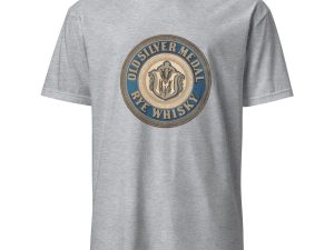Vintage Whisky Logo T-Shirt – Old Silver Medal Rye Whisky Design, 100% Cotton Unisex Tee, Classic Style for Spirits Lovers and History Fans