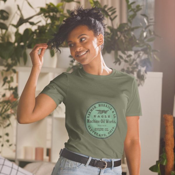 Harmon Merrick & Co. Eagle Machine Oil Works Vintage Logo T-Shirt – Classic Retro Design on 100% Cotton Unisex Tee, Great Industrial Gift