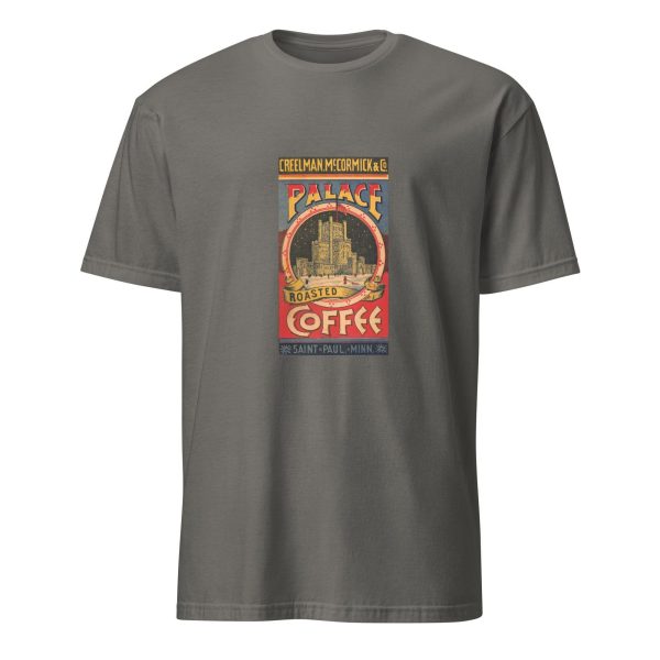 Royal Brew Coffee T-Shirt – Palace Roasted Coffee Design, Cotton Unisex Tee, Vintage Style for Coffee Enthusiasts