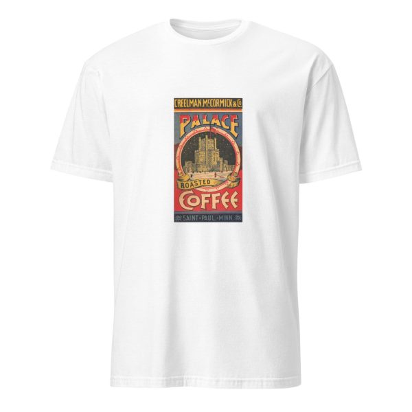 Royal Brew Coffee T-Shirt – Palace Roasted Coffee Design, Cotton Unisex Tee, Vintage Style for Coffee Enthusiasts