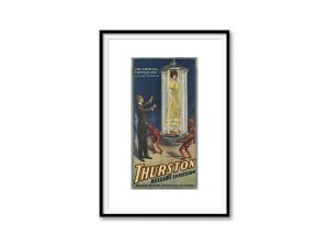 Thurston The Great Magician Whirling Crystal Cage Poster – Vintage Magic Show Ad, Mysterious Illusion Art, Antique Circus Performance Print