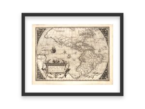 16th Century Americae Sive Novi Orbis Map – Vintage Exploration Era World Map, Historic Western Hemisphere Chart, Reproduction Print