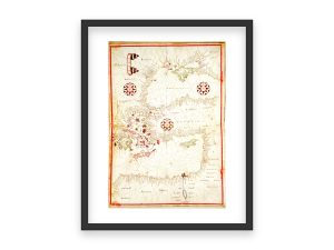 16th Century Mediterranean and Black Sea Nautical Map – Historic Portolan Chart, Vintage Maritime Navigation, Antique Sea Routes Map