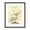 18th Century Philadelphia Map with Independence Hall Illustration - Early American City Planning and Colonial Era Landmarks