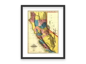 1851 Gold Region Map of California – Early Gold Rush Discovery, Western Territories, Historic Mining Districts, California Geography