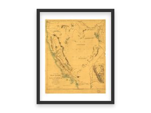 1850 Gold Regions of California – Historical Gold Rush Era Map, Great Basin, Western Territories, Early Mining Locations, History Gift