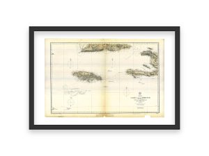 1882 Jamaica and Surrounding Islands Map – Pedro Bank, Cuba, San Domingo, Detailed Maritime Navigation Chart of the West Indies