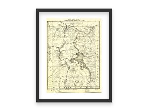 1900 Yellowstone National Park Tourist Routes Map – Historic Park Map, Detailed Trails, Lakes, Geothermal Features , First National Park