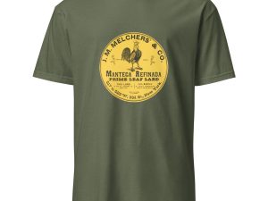 J.M. Melchers & Co. Manteca Refinada T-Shirt – Classic Lard Brand Logo, Retro Food Packaging Design, Cotton Unisex Tee for Vintage Fans