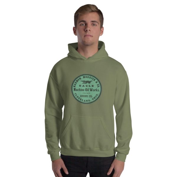 Harmon Merrick & Co. Eagle Machine Oil Works Vintage Logo Hoodie – Classic Retro Design Hoodie, Great Industrial Gift