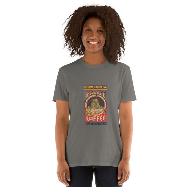 Royal Brew Coffee T-Shirt – Palace Roasted Coffee Design, Cotton Unisex Tee, Vintage Style for Coffee Enthusiasts